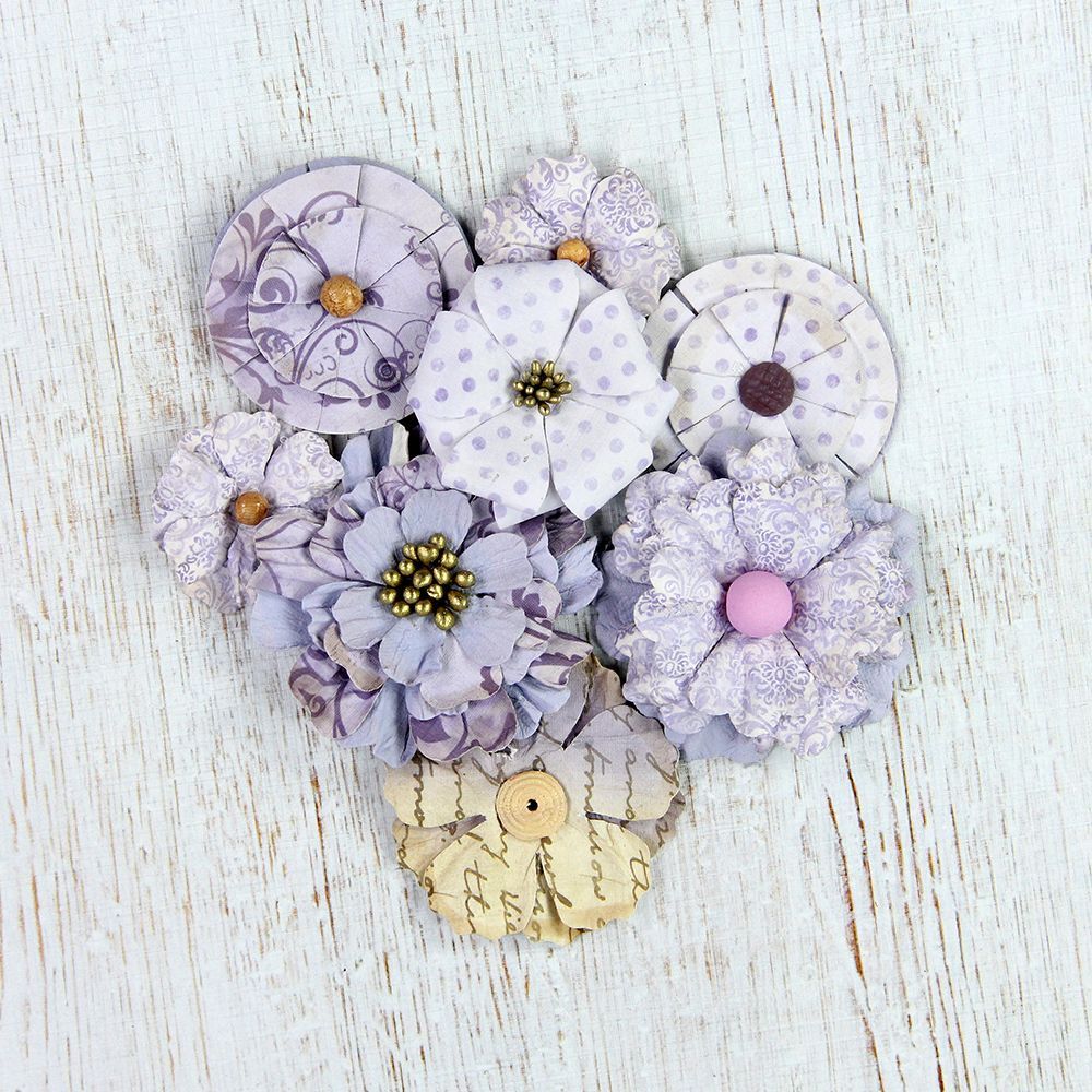 Набор цветов Printed Florence Petals Purple 8 шт от Little Birdie