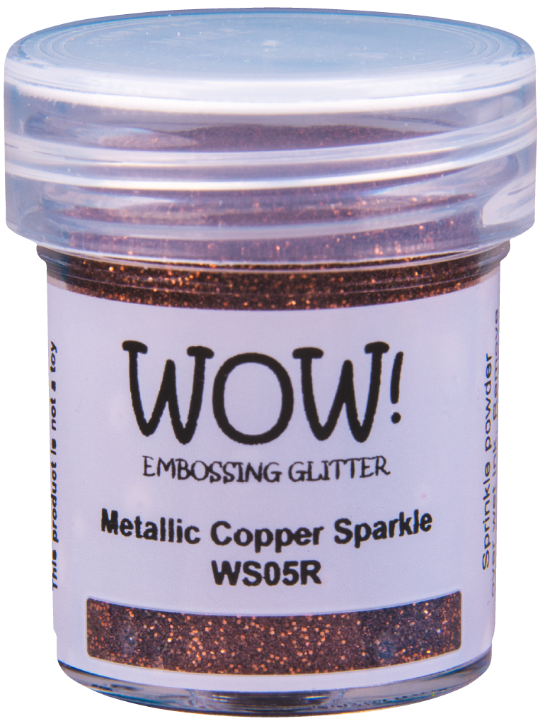 Пудра для эмбоссинга с глиттером "Embossing Glitters Metallic Copper Sparkle - Regular" от WOW!, сверкающая медь металлик, размер обычный