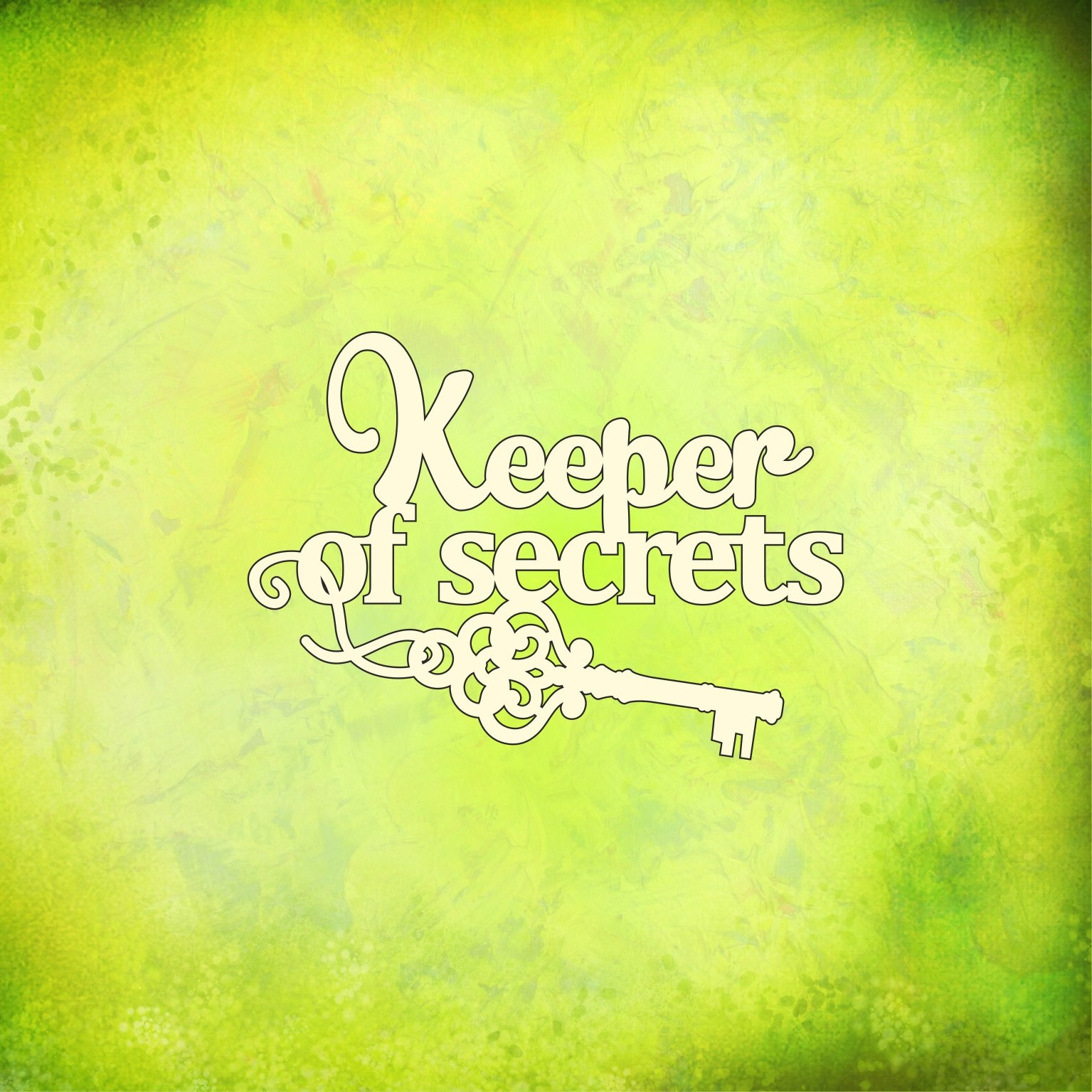 Надпись "Keeper of secrets"7 * 5 см.