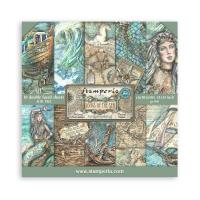 Набор двусторонней бумаги SONGS OF THE SEA от Stamperia, 10 листов 30,5x30,5, SBBL141