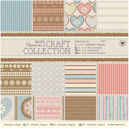 Набор односторонней бумаги Craft Collection - Pastels 15,2х15,2см PMA160187