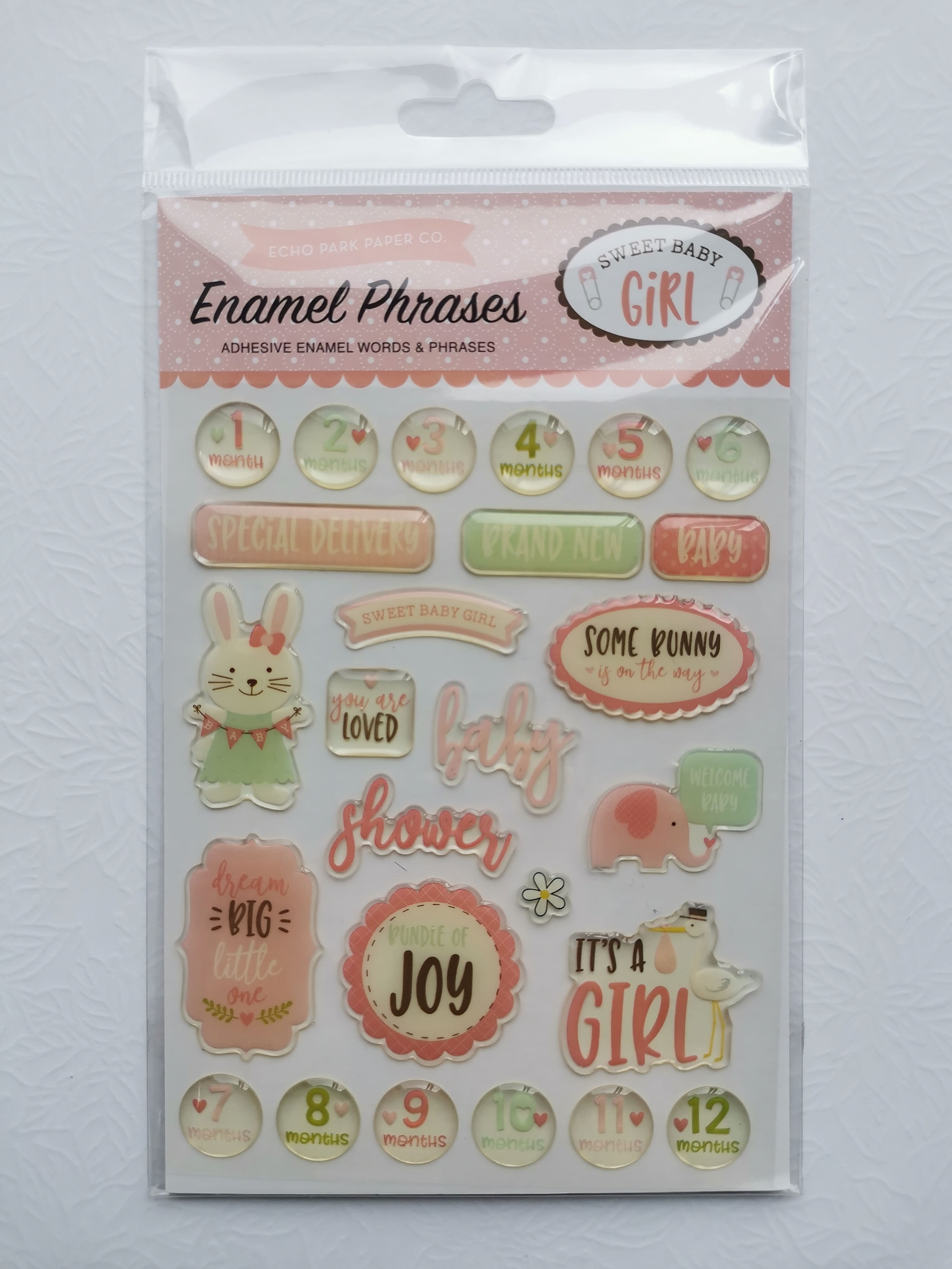 Эмалевые стикеры "Sweet Baby Girl" Enamel Adhesive Words & Phrases