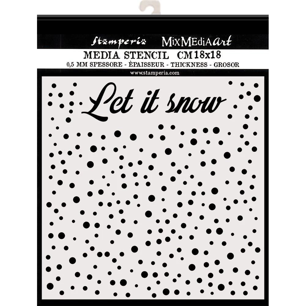 Трафарет 18х18 см "LET'S SNOW" (Снег) от Stamperia