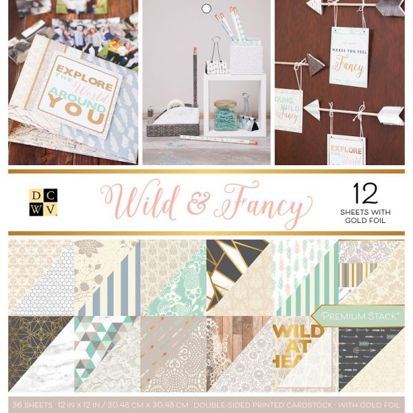 Набор бумаги с фольгированием коллекция WILD & FANCY, 30.5х30.5 см, DCWV