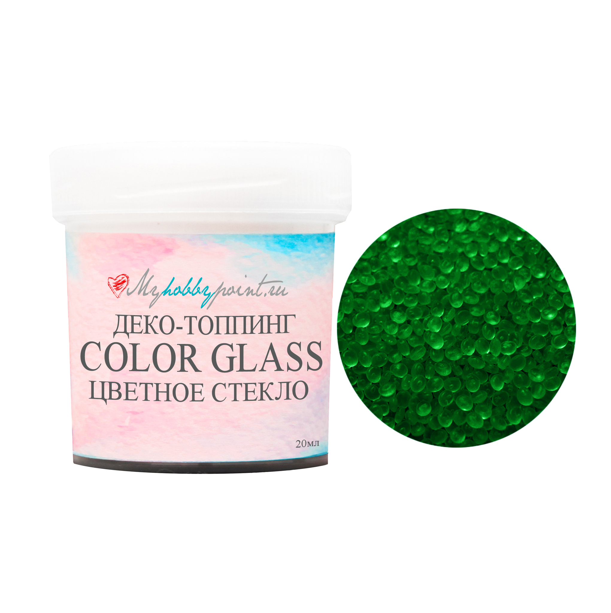 Деко-топпинг COLOR GLASS (Цветное стекло) ЗЕЛЕНЬ ЛЕСНАЯ 20мл