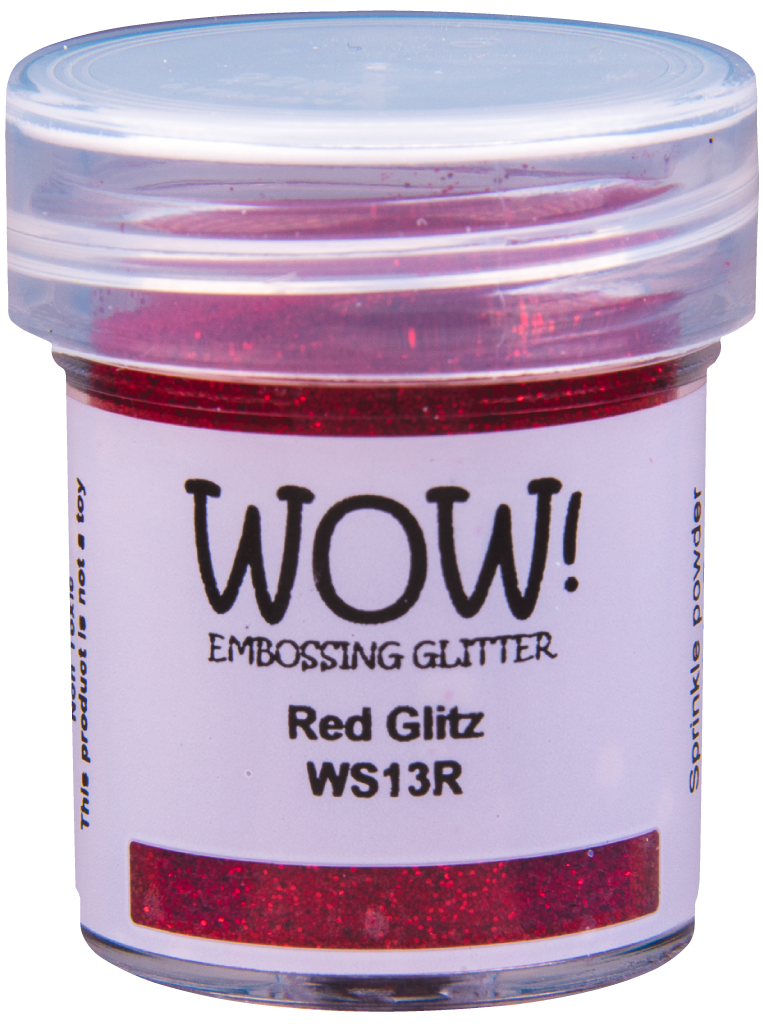 Пудра для эмбоссинга с глиттером "Embossing Glitters Red Glitz - Regular" от WOW!, красный блеск, размер обычный