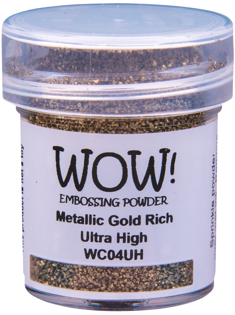 Металлизированная пудра для эмбоссинга "Gold Rich - Ultra High" от WOW!, насыщенный золотой, размер крупный