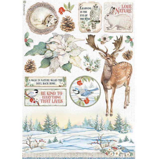 Рисовая бумага А4 "Winter Tales stella di Natale" от Stamperia, DFSA4585