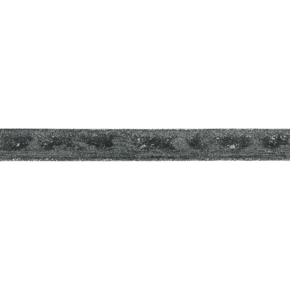 Лента May Arts Metallic Velvet Ribbon  Silver, Ширина 3,5 см, 1 ярд