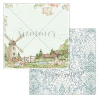 10 шт! Лист двусторонней бумаги "Жизнь в деревне" 190гр, 30,5*30,5см, SS15062022-4, от Summer Studio (Саммер Студио)