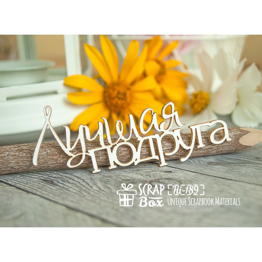 Чипборд надпись "Лучшая подруга" Hi-189 от ScrapBox