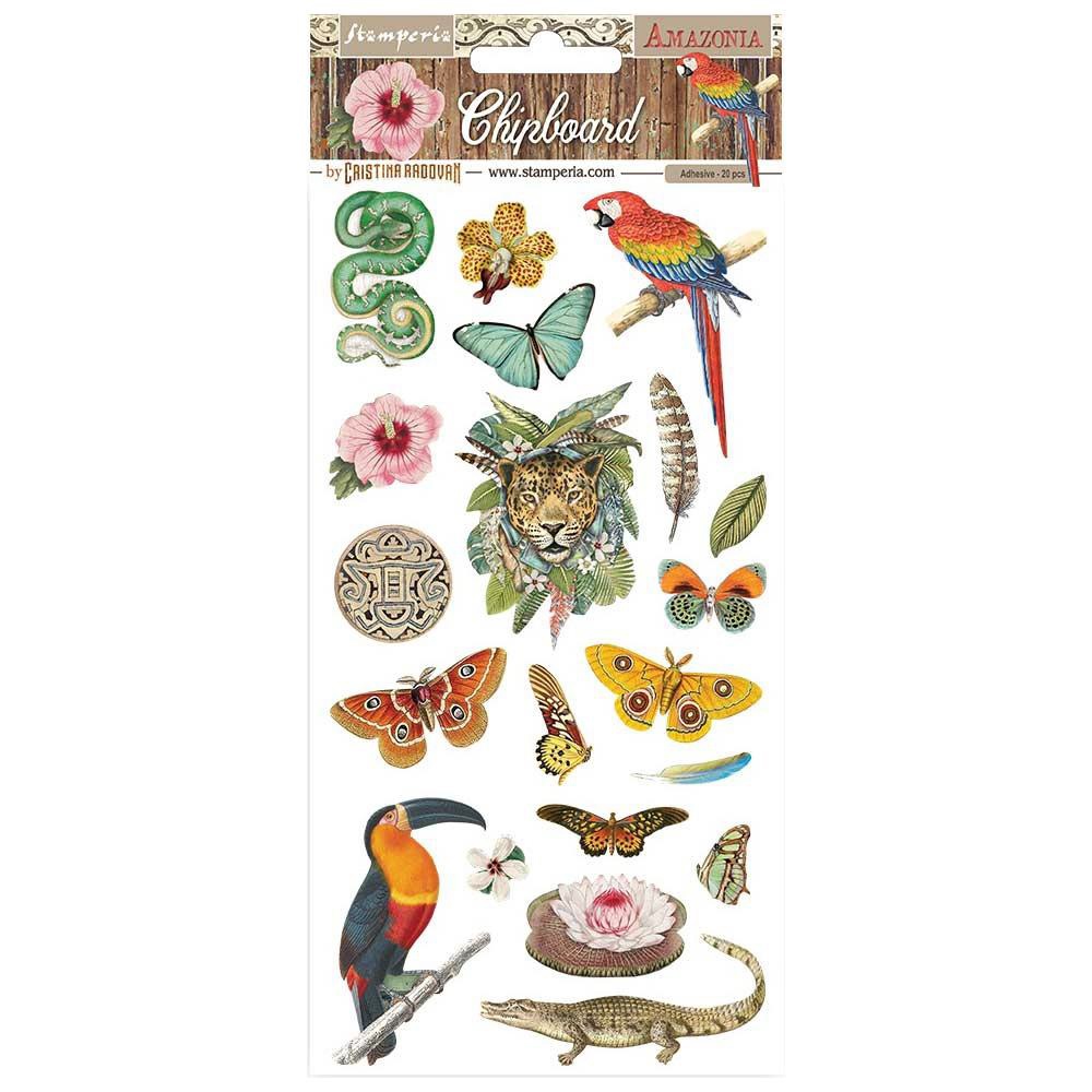 Чипборд к коллекции "AMAZONIA" от Stamperia, 15х30 см, DFLCB20