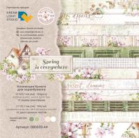 Набор бумаги  Spring is everywhere DB0020-A4, A4, 12 двусторонних листов, пл. 190 г/м2, от DreamLight Studio