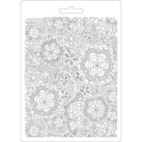 Молд фоновый, тонкий А5 Flowered Texture от Stamperia, K3PTA547