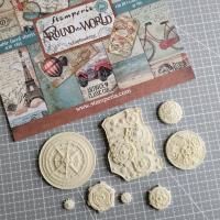 Набор отливок (фигурок) из пластика Шестеренки к коллекции "Around the world" от Stamperia