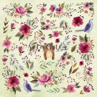 10 шт! Лист для вырезания "Marsala flower's" (Цветок Марсала) 30,5х30,5 см (190 г/м), от Summer Studio (Саммер Студио)