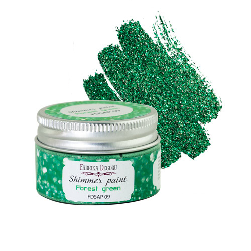 Краска с глиттером "Shimmer paint", цвет Лесная зелень