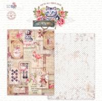 Лист двусторонней бумаги DB0015-05 из коллекции "ALICE", A4, пл. 190 г/м, от DreamLight Studio