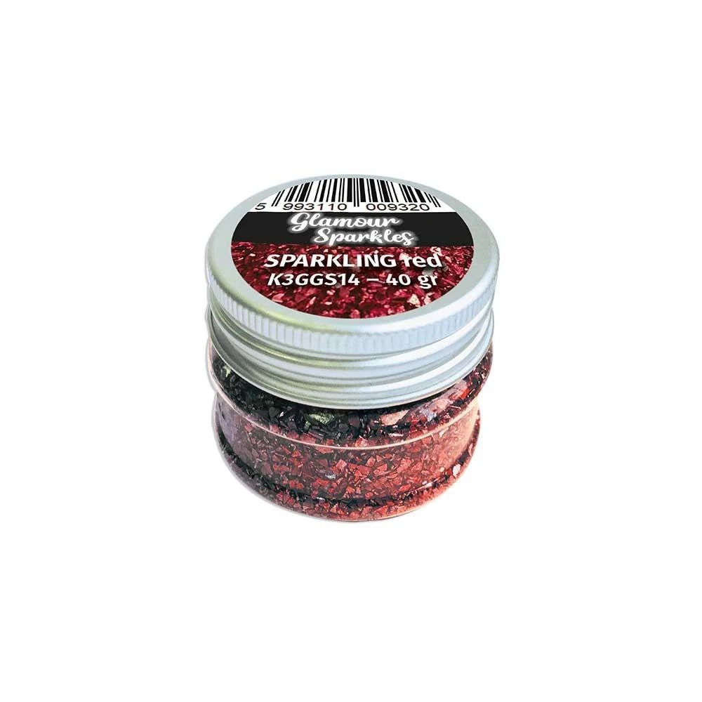 Топпинг "Glamour Sparkles" от Stamperia, 40 гр,  сверкающий красный, K3GGS14