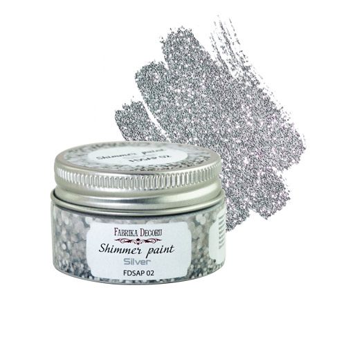 Краска с глиттером Shimmer paint Серебро 30 мл, от Fabrika Decoru