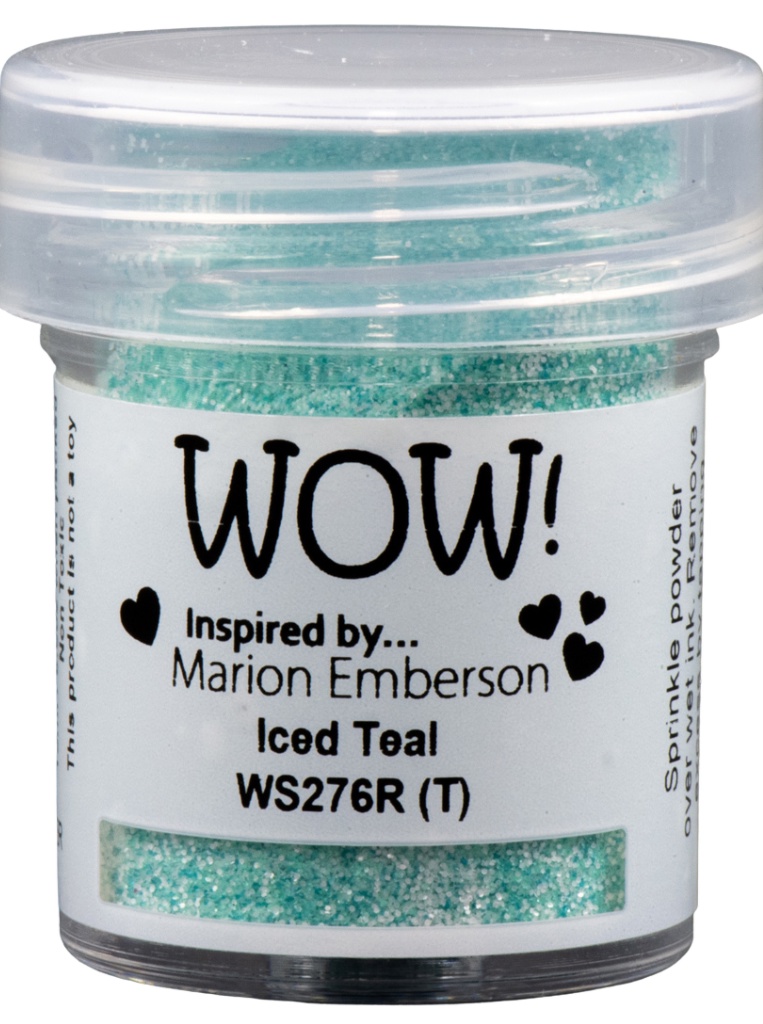 Пудра для эмбоссинга с глиттером "Embossing Glitters Iced Teal - Regular" от WOW!, размер обычный