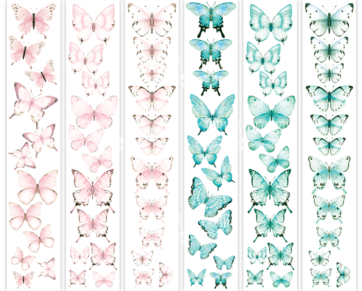 Набор полос с картинками для декорирования Бабочки 4 6 шт 5х30,5 см, от Fabrika Decoru