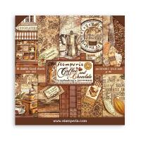 Набор двусторонней бумаги COFFEE  & CHOCOLATE от Stamperia, 10 листов 30,5x30,5, SBBL144
