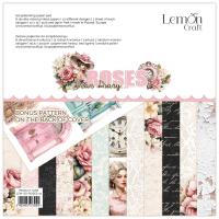 Набор двусторонней бумаги DEAR DIARY - ROSES от Lemoncraft, 30x30 см, 6 листов+бонус, плотность 250 гр/м2