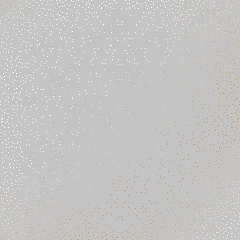 Лист односторонней бумаги с фольгированием Golden Mini Drops Gray от Фабрика Декору, 30,5 х 30,5 см