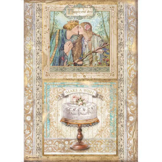 Рисовая бумага А4 "cake frame" к коллекции "Sleeping Beauty " от Stamperia, DFSA4573