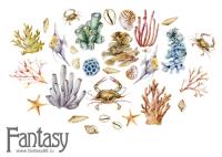 Высечки на картоне Fantasy "Теплое море - 57 ", толщина картона 1 мм , 31 шт в наборе