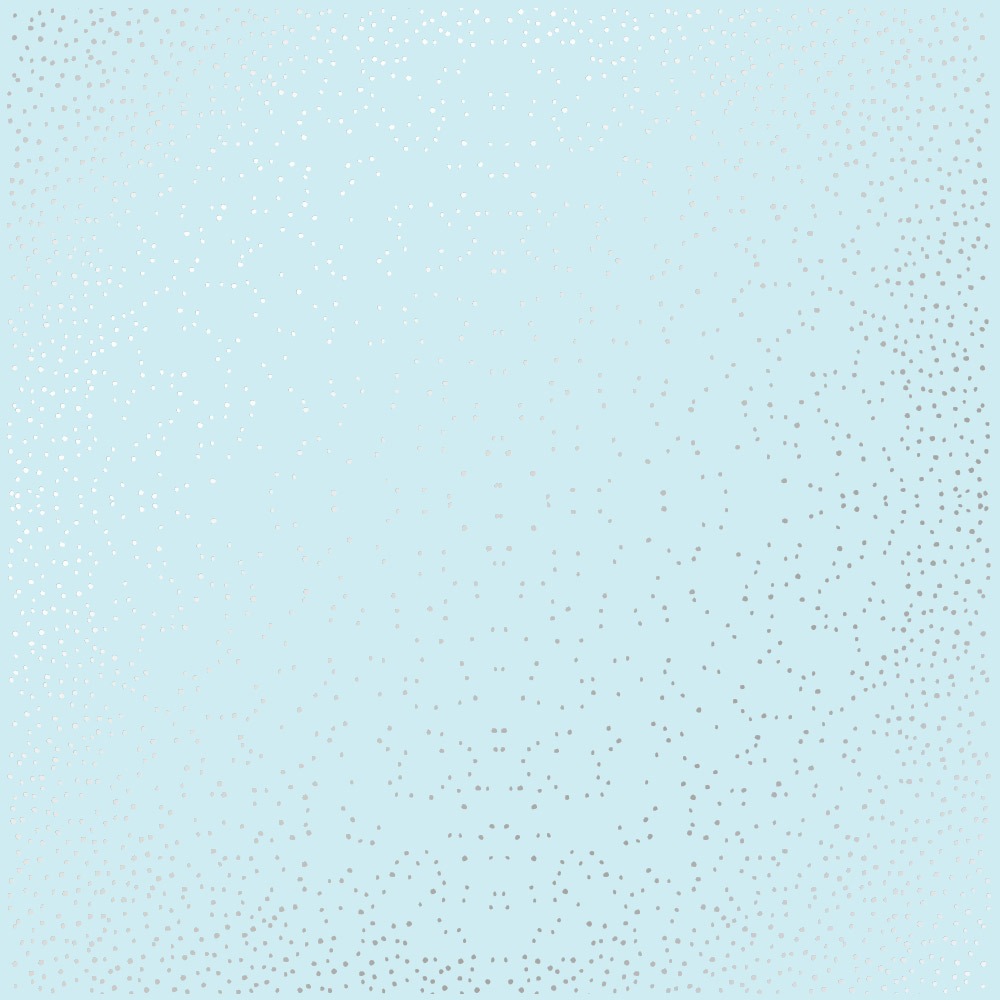 Лист односторонней бумаги с фольгированием Silver Mini Drops Blue от Фабрика Декору, 30,5 х 30,5 см