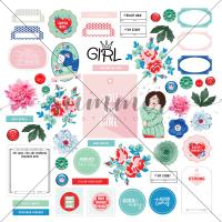 10 шт! Лист односторонний для вырезания "You go, girls!" (Вперед, девчонки!) 190гр, 30,5*30,5см, SS15082021-6 от Summer Studio (Саммер Студио)