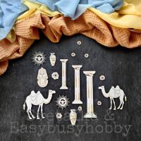 Набор чипборда Фараона храм к коллекции Египетская сила от GoldenScrap и EasyBusyHobby