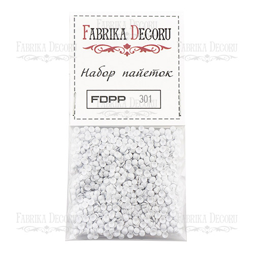 Набор пайеток - 301, белый, от Fabrika Decoru