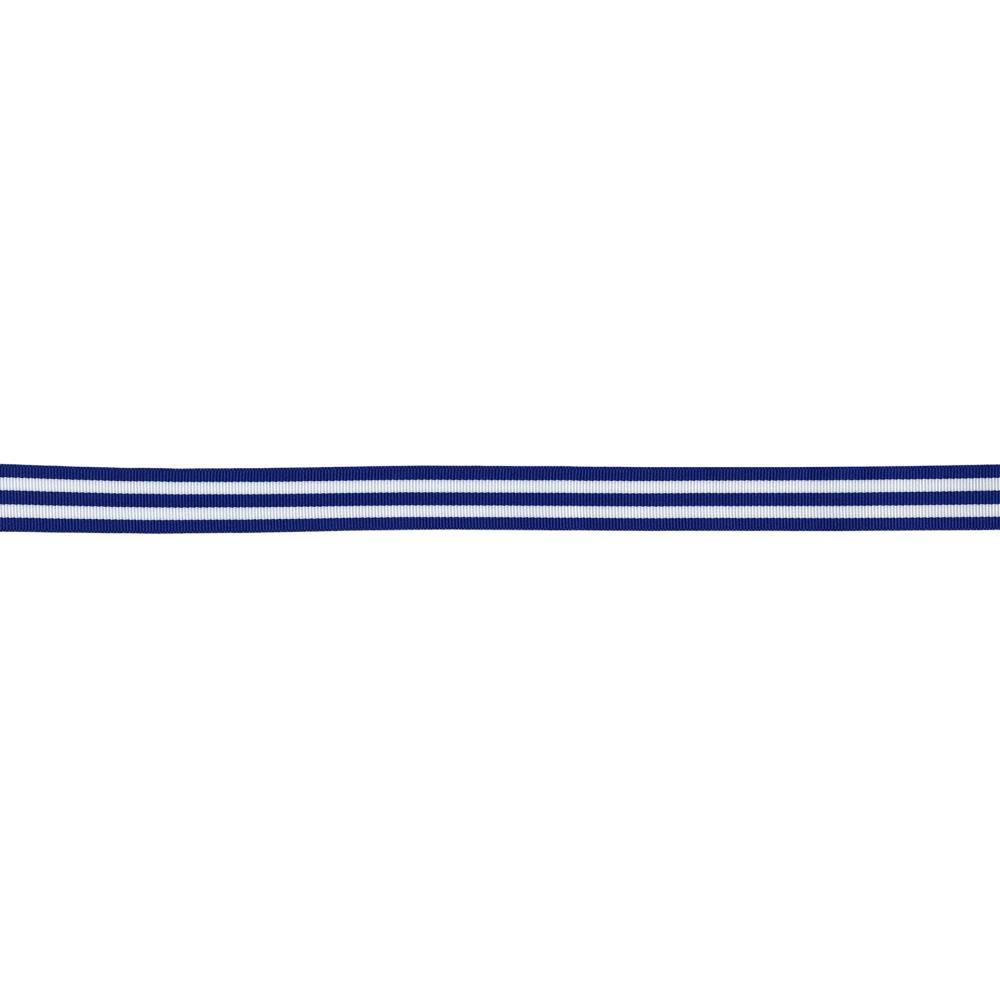 Лента May Arts Horizontal Striped Blue, Ширина 2 см, 1 ярд