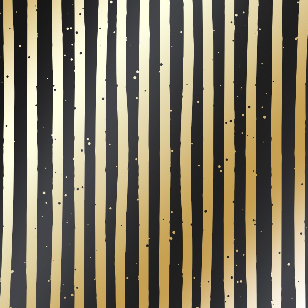 Лист односторонней бумаги с фольгированием Golden Stripes Black от Фабрика Декору, 30,5 х 30,5 см