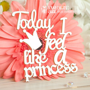 Чипборд надписьToday I feel like a princess Hi-376, от ScrapBox