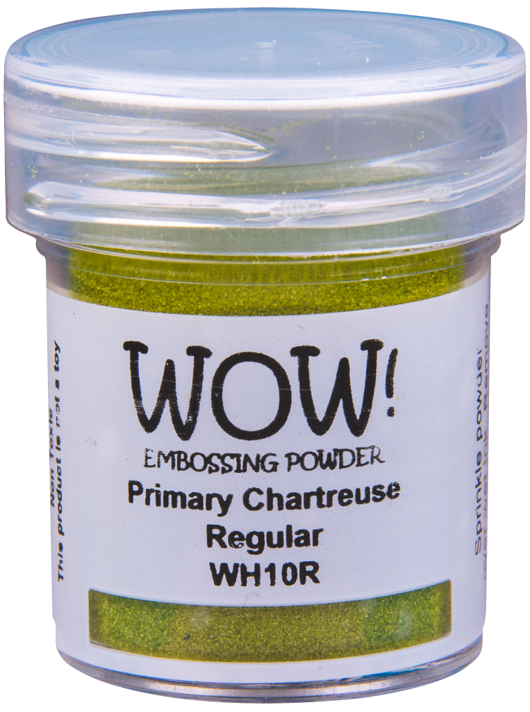 Пудра для эмбоссинга (первичные цвета) "Primary Chartreuse - Regular" от WOW!, шартрез (жёлто-зелёный), размер обычный