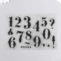 Штамп для творчества силикон Нарисованные цифры 16х11 см   9460214