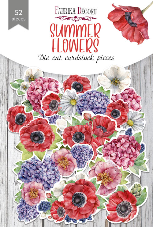 Набор высечек коллекция Summer flowers 52 шт, Fabrika Decoru