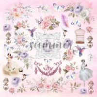 10 шт! Лист для вырезания "Sentiment" (Чувство) 30,5х30,5 см (190 г/м), коллекция "Tender sentiment" (Нежное чувство), от Summer Studio (Саммер Студио)