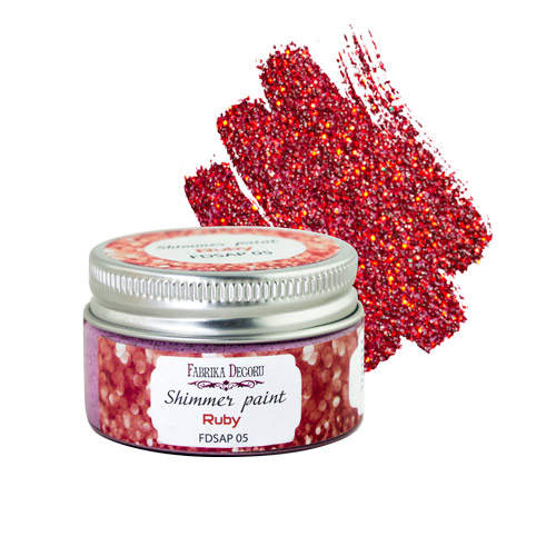 Краска с глиттером Shimmer paint Рубин 30 мл, от Fabrika Decoru