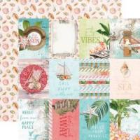 Лист двусторонней бумаги "3х4 Elements" из коллекции "Simple Vintage Coastal", 30,5х30,5см, от Simple Stories