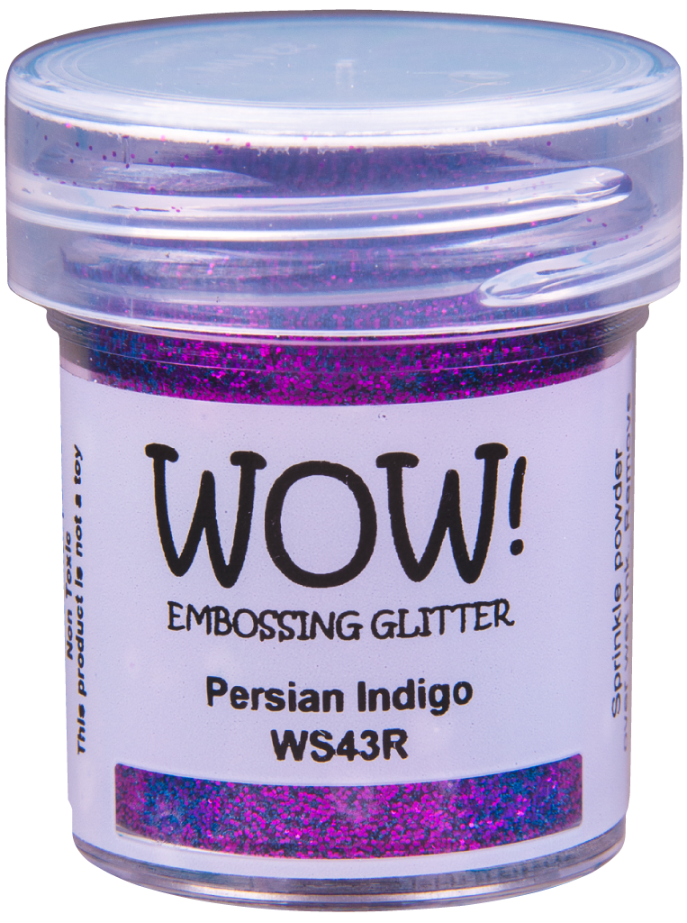 Пудра для эмбоссинга с глиттером "Embossing Glitters Persian Indigo - Regular" от WOW!, персидский индиго (фиолетово-синий), размер обычный