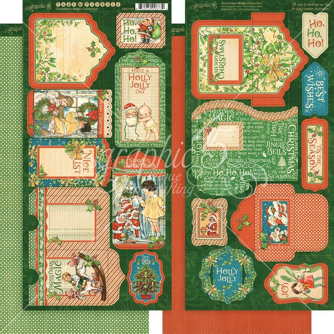 Набор высечек к коллекции "Christmas Magic" от Graphic 45, 15х30 см 2 шт