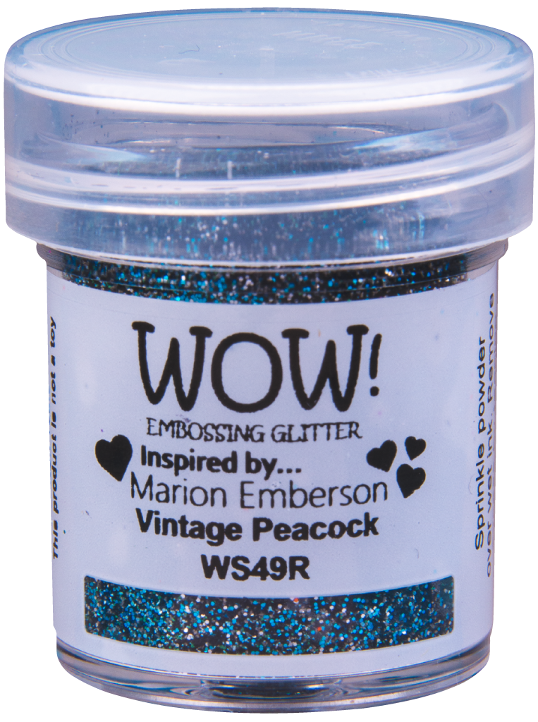 Пудра для эмбоссинга с глиттером "Embossing Glitters Vintage Peacock - Regular" от WOW!, винтажный павлин, размер обычный