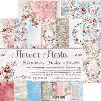 1/4 набора двусторонней бумаги FLOWER FIESTA 20,3x20,3 см, 190 гр, 6 л, от Craft O'Clock