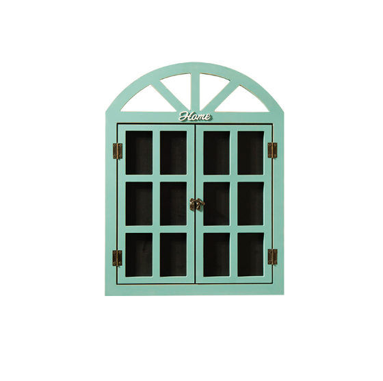 Декоративное окно со ставнями (меловая доска) Мятное (52х40см)