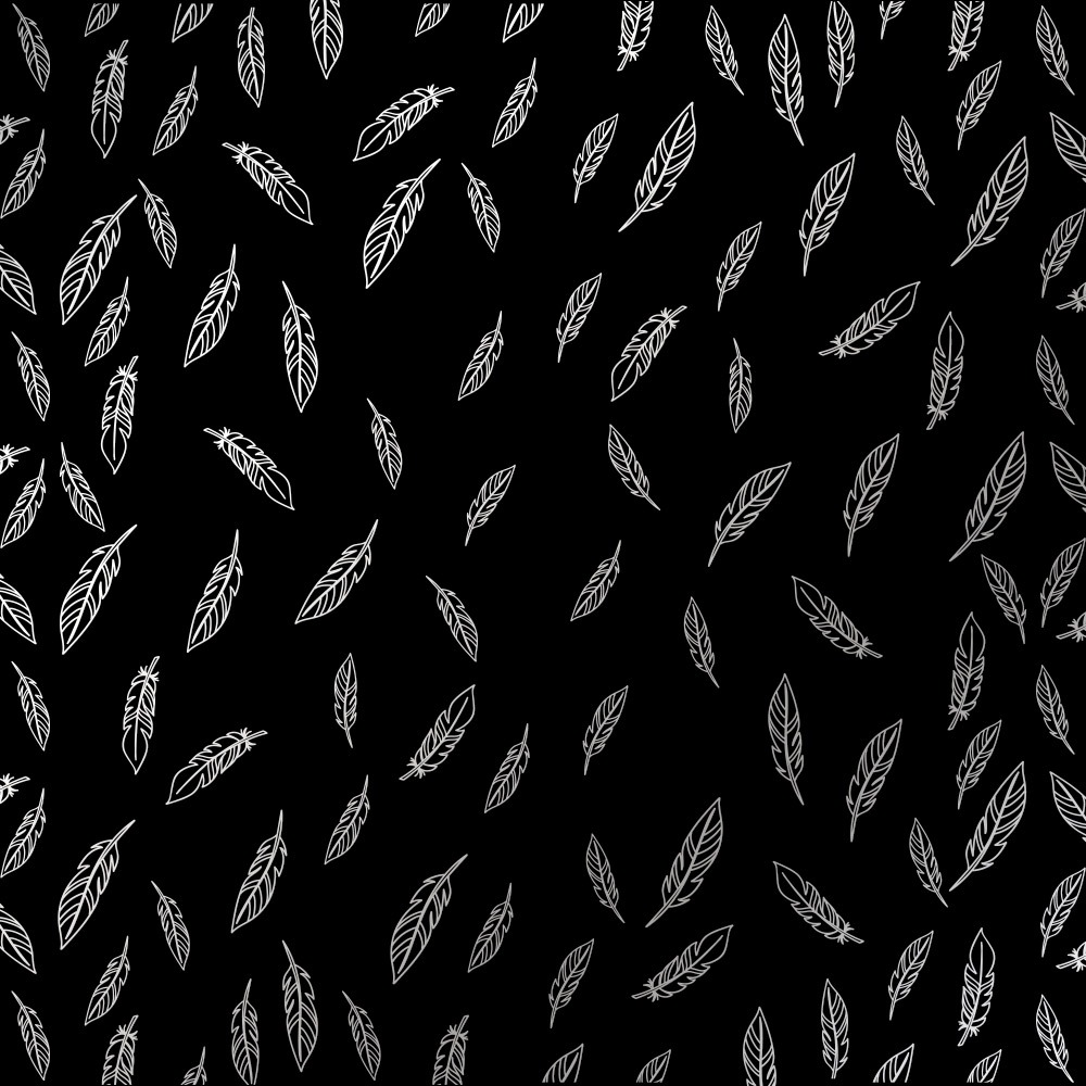 Лист односторонней бумаги с фольгированием Silver Feather Black от Фабрика Декору, 30,5 х 30,5 см